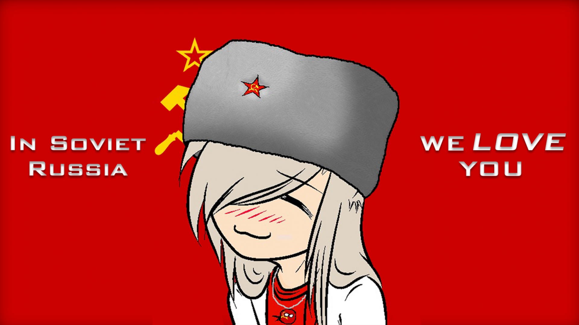 СССР девушка аниме в шапке